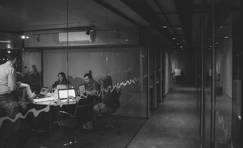 working group in the office pre covid